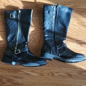 Quilted Black Riding Boots-8.5